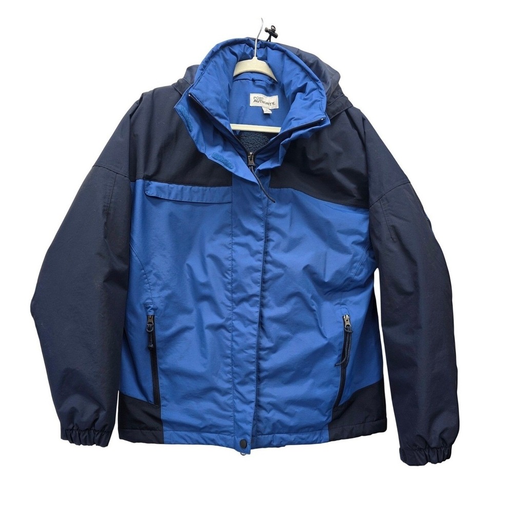Port Authority Nootka  Ladies Blue Navy Winter Jacket Hooded Fleece Lined Large